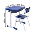 Kit Escolar Individual AZUL – (Mesa e Cadeira) – INFANTIL 03 a 06 Anos 41089 CADEIRAS RENOVA 9