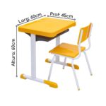 Kit Escolar Individual – (Mesa e Cadeira) – INFANTIL 03 a 06 Anos COR AMARELO – 41087 CADEIRAS RENOVA 8