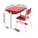 Kit Escolar Individual – (Mesa e Cadeira) – INFANTIL 03 a 06 Anos COR VERMELHO – 41090 CADEIRAS RENOVA 8