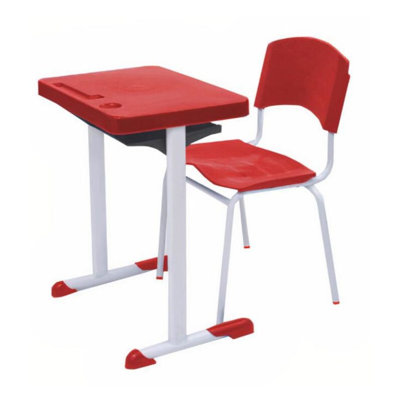 Kit Escolar Individual VERMELHO – (Mesa e Cadeira) – ADULTO – – COR VERMELHO – 40082 CADEIRAS RENOVA 2