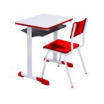 Kit Escolar Individual VERMELHO – (Mesa e Cadeira) – INFANTIL – MADEIRA – COR VERMELHO – 40086 CADEIRAS RENOVA 7