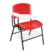 Cadeira Universitária Plástica com Prancheta MDF – COR VERMELHO 34017 CADEIRAS RENOVA