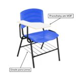 Cadeira Universitária Plástica Prancheta MDF – COR AZUL 34016 CADEIRAS RENOVA 6