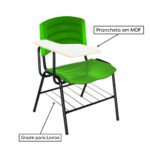 Cadeira Universitária Plástica com Prancheta MDF – COR VERDE 34018 CADEIRAS RENOVA 6