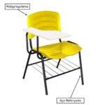 Cadeira Universitária Plástica com Prancheta MDF – COR AMARELO 34019 CADEIRAS RENOVA 7