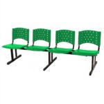 Cadeira Longarina PLASTICA 4 Lugares Cor Verde 33091 CADEIRAS RENOVA 5