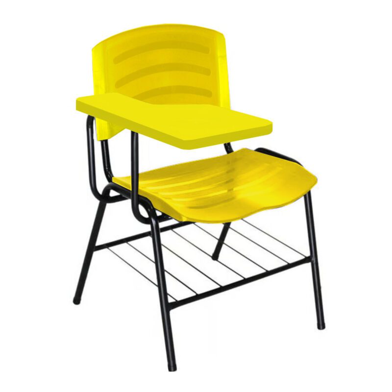 Cadeira Universitária Plástica com Prancheta PLÁSTICA – COR AMARELO 34025 CADEIRAS RENOVA 2