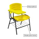 Cadeira Universitária Plástica com Prancheta PLÁSTICA – COR AMARELO 34025 CADEIRAS RENOVA 9