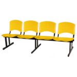 Cadeira Longarina PLASTICA 4 Lugares Cor Amarelo 33097 CADEIRAS RENOVA 6