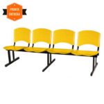 Cadeira Longarina PLASTICA 4 Lugares Cor Amarelo 33097 CADEIRAS RENOVA 7