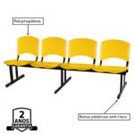 Cadeira Longarina PLASTICA 4 Lugares Cor Amarelo 33097 CADEIRAS RENOVA 8