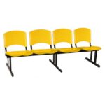 Cadeira Longarina PLASTICA 4 Lugares Cor Amarelo 33097 CADEIRAS RENOVA 9