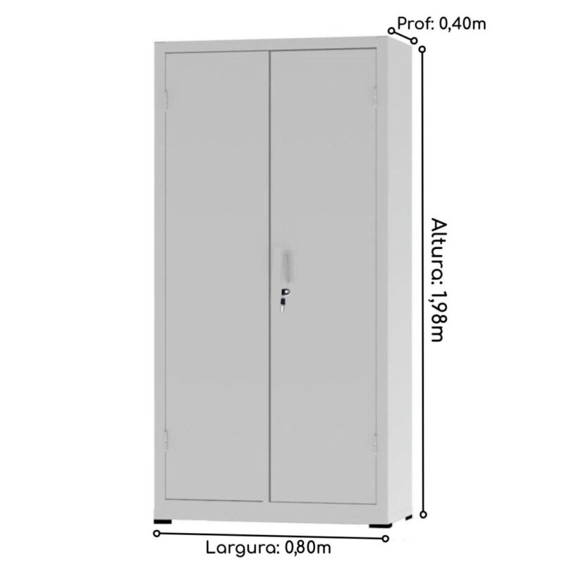 Armário de Aço PA 80 #26 1,98×0,80×0,40m – NOBRE – CZ/CZ – 12131 CADEIRAS RENOVA 4