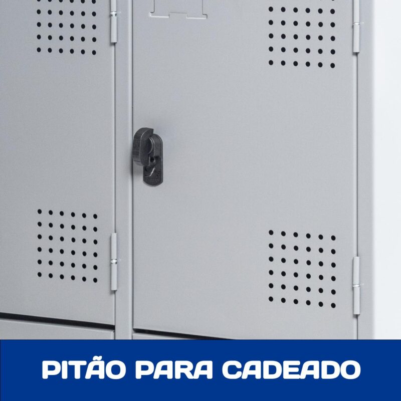 Armário Roupeiro de Aço c/ 08 Portas PEQUENAS 1,95×0,62×0,40m – SA – Cinza – 14002 CADEIRAS RENOVA 6