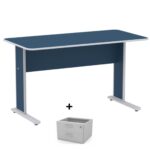 Mesa Escritório 1,50×0,60m c/ Gavetas – Cor Azul – 44087 CADEIRAS RENOVA 6