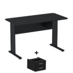 Mesa Escritório 1,20×0,60m c/ Gavetas – Cor Preto – 44090 CADEIRAS RENOVA 7