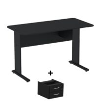 Mesa Escritório 1,20×0,60m c/ Gavetas – Cor Preto – 44090 CADEIRAS RENOVA