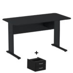 Mesa Escritório 1,50×0,60m c/ Gavetas – Cor Preto – 44093 CADEIRAS RENOVA 7