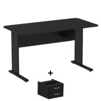 Mesa Escritório 1,50×0,60m c/ Gavetas – Cor Preto – 44093 CADEIRAS RENOVA