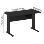 Mesa Escritório 1,50×0,60m c/ Gavetas – Cor Preto – 44093 CADEIRAS RENOVA 8