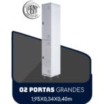 Armário Roupeiro de Aço c/ 02 Portas GRANDES – 1,95×0,34×0,40m – SA – CZ/CZ – 14007 CADEIRAS RENOVA 6