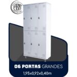 Armário Roupeiro de Aço c/ 06 Portas GRANDES – 1,95×0,92×0,40m – SA – CZ/CZ – 14009 CADEIRAS RENOVA 6