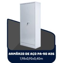 Armário de Aço PA 90 #26 – 1,98×0,90×0,40m – SA – 13120 CADEIRAS RENOVA