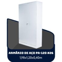 Armário de Aço PA 120 #26 – 1,98×1,20×0,40m – SA – 13121 CADEIRAS RENOVA