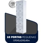 Armário Roupeiro de Aço c/ 10 Portas PEQUENAS – 1,95×0,62×0,40m – SA – CZ/CZ – 14010 CADEIRAS RENOVA 6