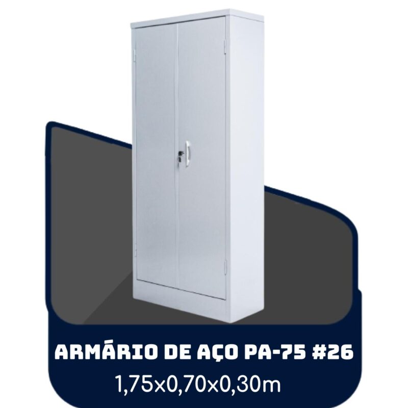 Armário de Aço PA 75 #26 – 1,75×0,70×0,30m – SA – 13119 CADEIRAS RENOVA 2