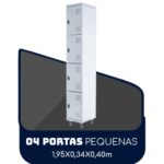 Armário Roupeiro de Aço c/ 04 Portas PEQUENAS 1,95×0,34×0,40m PEQUENAS – SA – CZ/CZ – 14011 CADEIRAS RENOVA 6