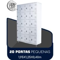 Roupeiro de Aço 20 portas Pequenas – 1,95×1,25×0,40m – CZ/CZ – SA – 14004 CADEIRAS RENOVA