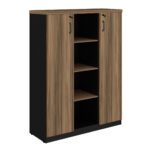 Armário Alto Credenza com Nicho – 1,61×1,20×0,45m NOGAL SEVILHA/PRETO – 21415 CADEIRAS RENOVA 8