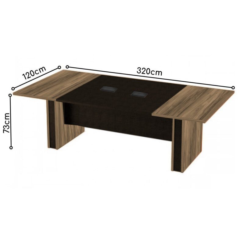 Mesa de Reunião Diretoria – 3,20X1,20m NOGAL SEVILHA/PRETO – 22014 CADEIRAS RENOVA 5