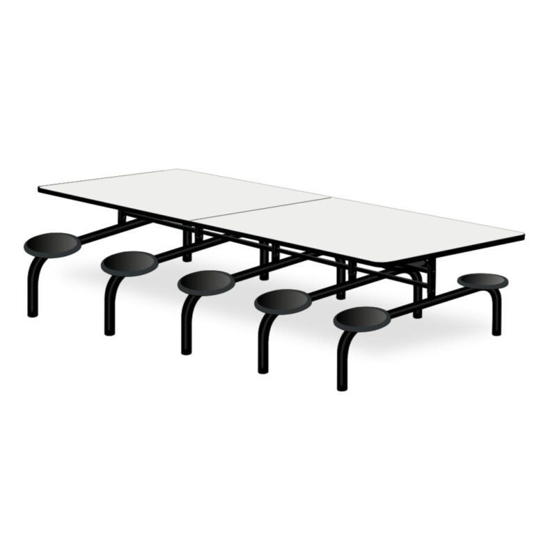 Mesa p/ Refeitório Fixo 10 Lugares MDP BRANCO DE 25 MM 50046 CADEIRAS RENOVA 4