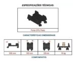 Porta CPU Plástico Preto c/ Rodízios – MASTICMOL – 72101 CADEIRAS RENOVA 7