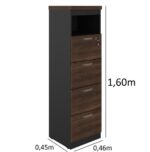 Arquivo 04 Gavetas Pasta Suspensa – 1,60×0,46×0,45m MARSALA / PRETO – 51013 CADEIRAS RENOVA 6