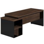 Mesa PEDESTAL RETA (03 Gavetas) 1,92X0,70m Marsala/Preto – 23485 CADEIRAS RENOVA 10