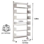 Estante Biblioteca de PAREDE com 06 Bandejas – 1,98×0,92×0,30m – NOBRE – 11108 CADEIRAS RENOVA 8