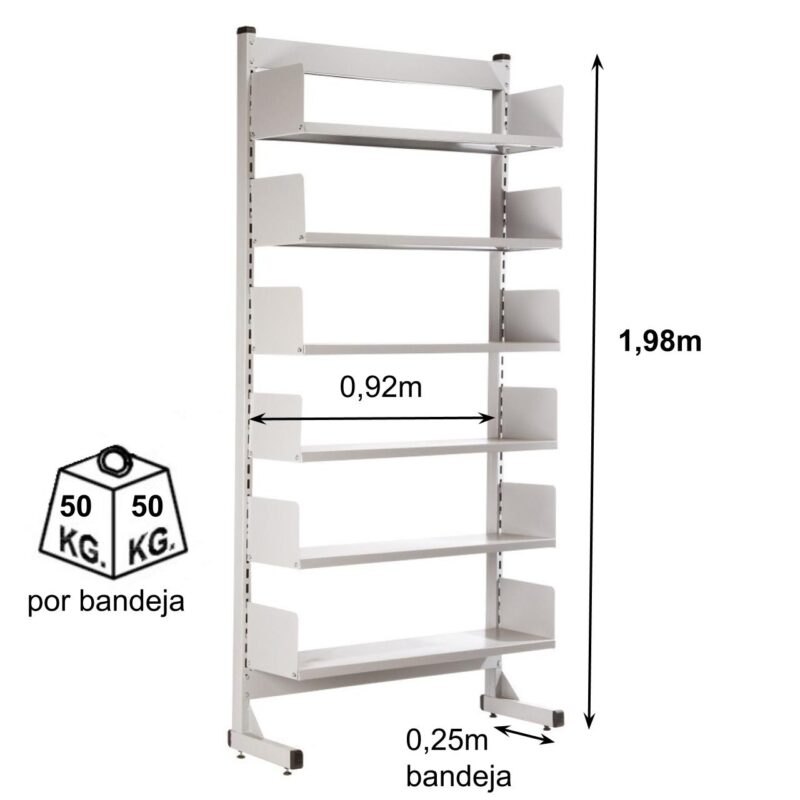 Estante Biblioteca de PAREDE com 06 Bandejas – 1,98×0,92×0,30m – NOBRE – 11108 CADEIRAS RENOVA 3