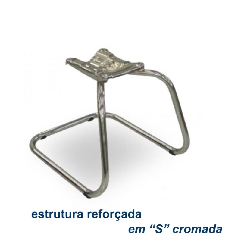 Cadeira Escritório B-ONE Base em “S” CROMADA 31033 CADEIRAS RENOVA 5