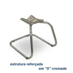 Cadeira Executiva COSTURADA Base em “S” Cromada – Corino Preto 31016 CADEIRAS RENOVA 11