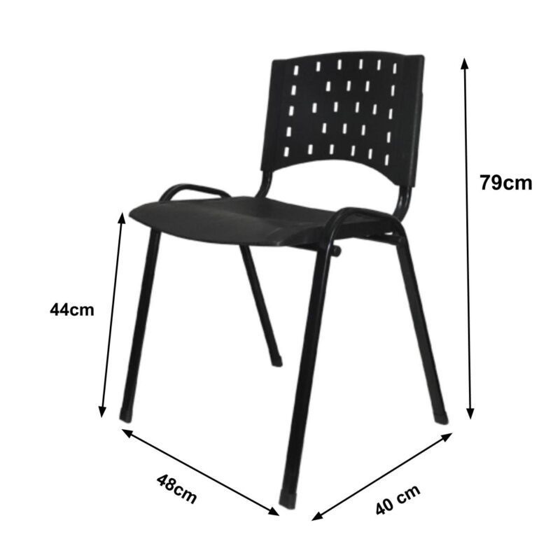 Cadeira Plástica 04 pés Plástico Preto (Polipropileno) – 31201 CADEIRAS RENOVA 3