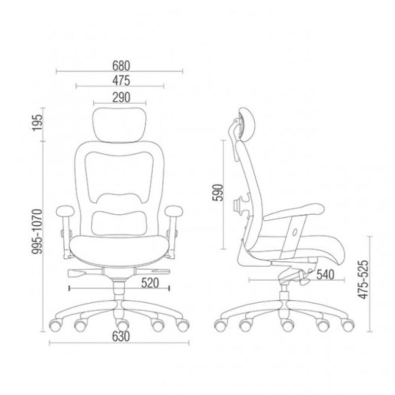 Poltrona Presidente TELA – MK-4002 – New Ergon – Cor Preta – 30014 CADEIRAS RENOVA 5