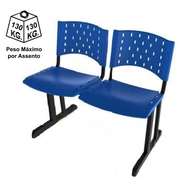 Longarina PLÁSTICA 02 Lugares – Cor AZUL 33072 CADEIRAS RENOVA 7