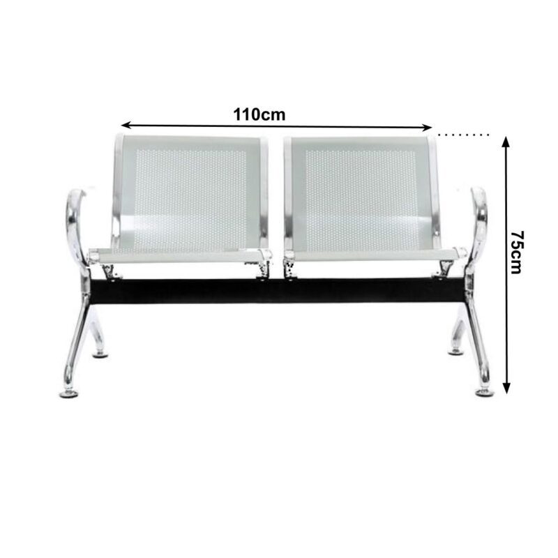 Longarina AEROPORTO com 02 Lugares – Cor Cromada 33107 CADEIRAS RENOVA 3