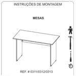 Mesa de Escritório 1,50×0,60m Sem Gavetas NOGAL SEVILHA/PRETO – 21472 CADEIRAS RENOVA 10