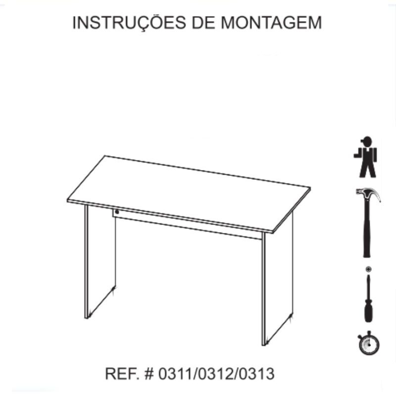 Mesa de Escritório com Gavetas 1,20×0,60m NOGAL SEVILHA/PRETO – 21471 CADEIRAS RENOVA 7