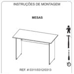 Mesa de Escritório com Gavetas 1,50×0,60m NOGAL SEVILHA/PRETO – 21473 CADEIRAS RENOVA 12