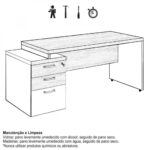 Mesa PEDESTAL RETA (03 Gav.) – 1,92X0,70m NOGAL SEVILHA/PRETO – 21405 CADEIRAS RENOVA 9